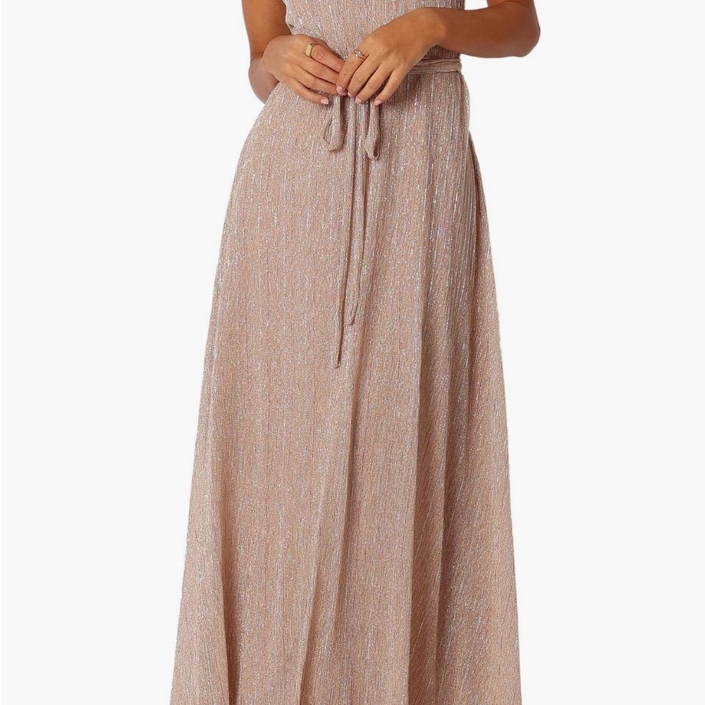 Petal & Pup Strapless Rose Gold Maxi Dress